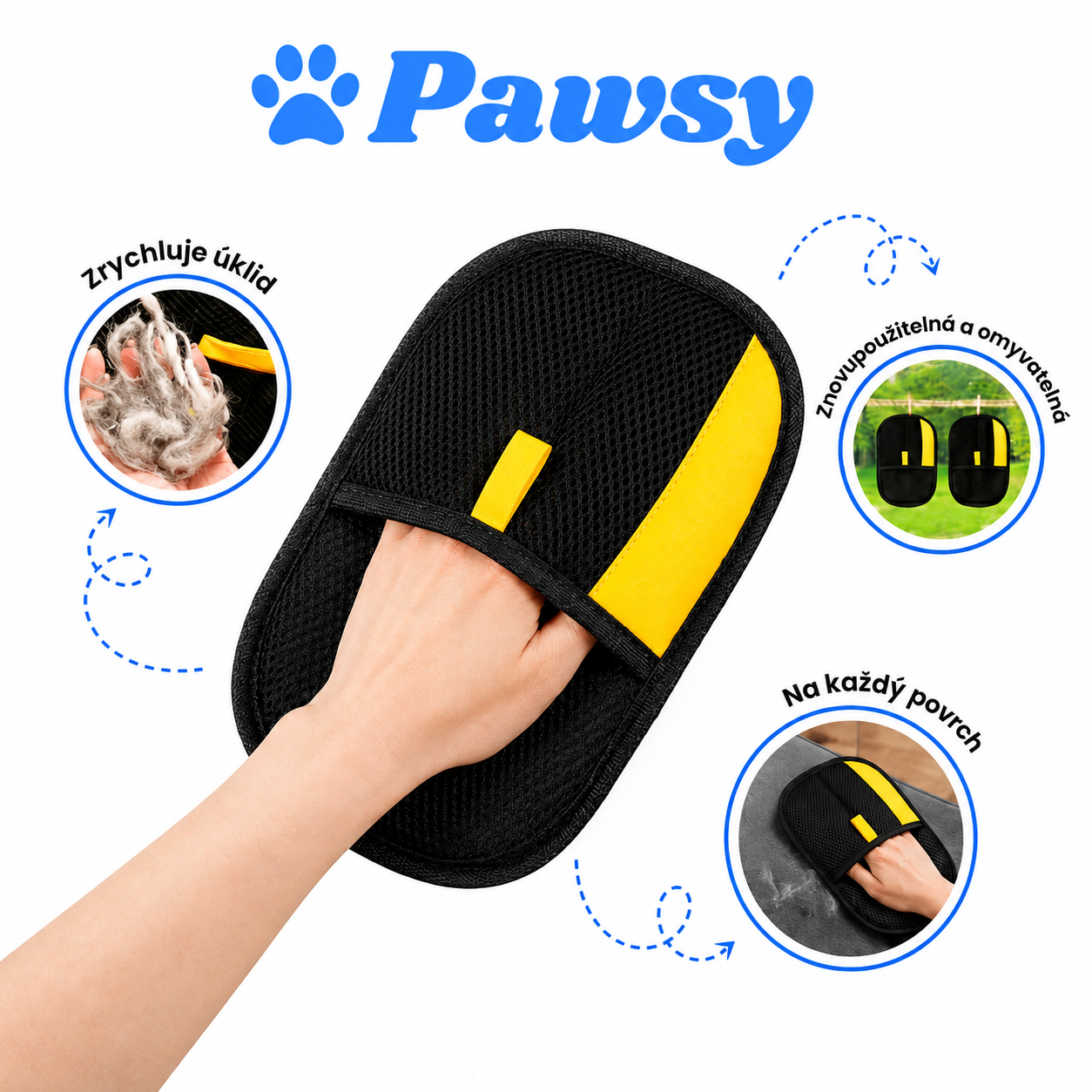 Pawsy- Rukavice na odstraňování chlupů